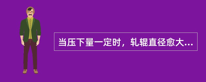 当压下量一定时，轧辊直径愈大，轧件愈容易咬入。