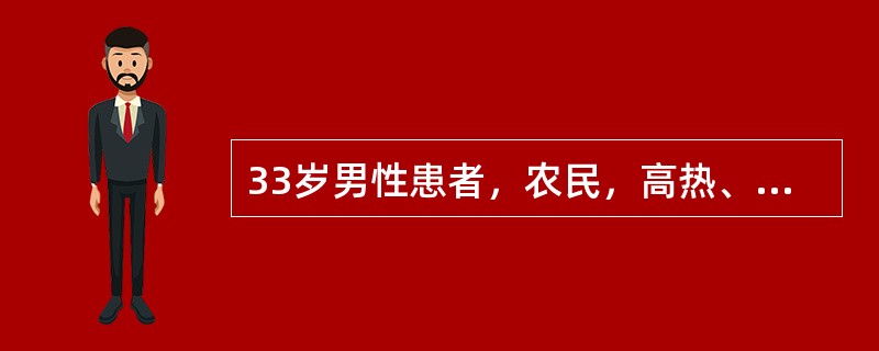33岁男性患者，农民，高热、头痛、腰痛、恶心、呕吐、腹痛腹泻3天，在当地卫生院注