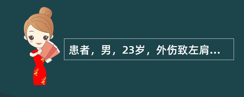 患者，男，23岁，外伤致左肩关节前脱位，经手法复位后固定，其肩关节固定的位置应为