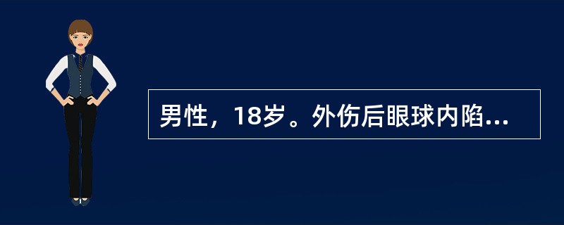 男性，18岁。外伤后眼球内陷，转动受限，出现复视。诊断首先考虑为（）