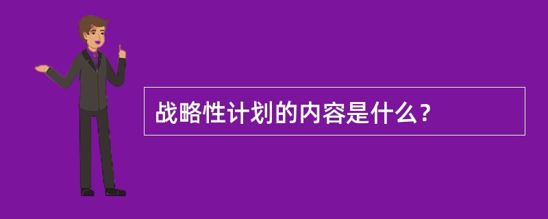 战略性计划的内容是什么？