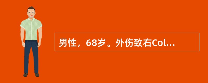 男性，68岁。外伤致右Colles骨折。骨折对位对线良好，并有嵌插。该患者适宜采