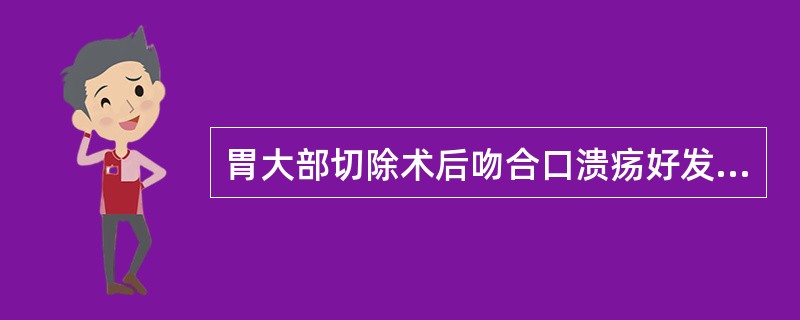 胃大部切除术后吻合口溃疡好发于（）