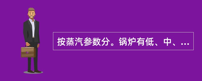 按蒸汽参数分。锅炉有低、中、高、超高、压临界、超临界压力锅炉。其中，压临界锅炉的