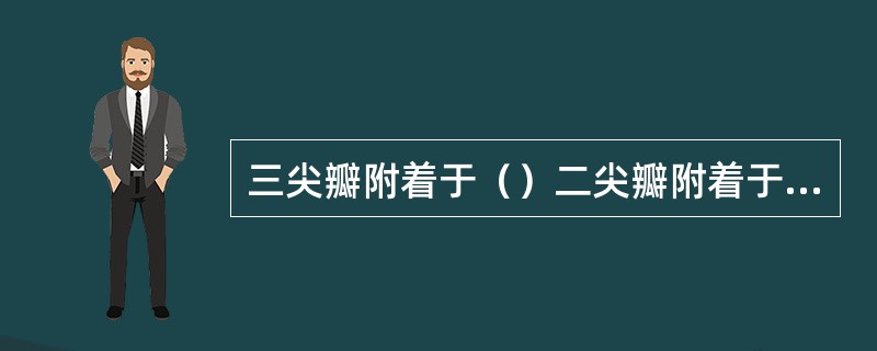 三尖瓣附着于（）二尖瓣附着于（）肺动脉瓣位于（）