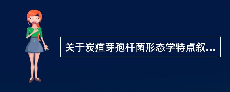 关于炭疽芽孢杆菌形态学特点叙述正确的是（）