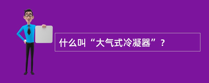 什么叫“大气式冷凝器”？