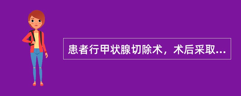 患者行甲状腺切除术，术后采取半坐卧位的目的是（）。