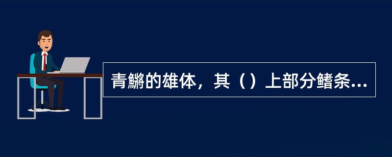 青鱂的雄体，其（）上部分鳍条特化为交接器。