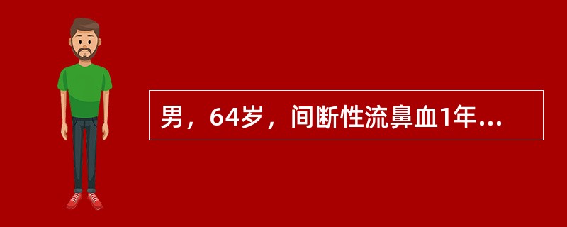 男，64岁，间断性流鼻血1年余，近1个月加重，CT如图所示，最可能的诊断是（）