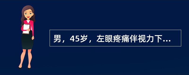 男，45岁，左眼疼痛伴视力下降一个多月，左眼明显外突，CT扫描如图所示，最可能的