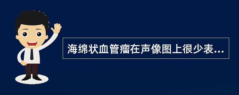 海绵状血管瘤在声像图上很少表现为（）