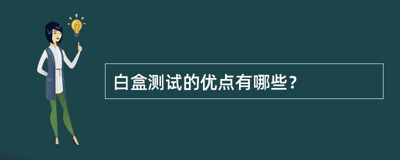 白盒测试的优点有哪些？