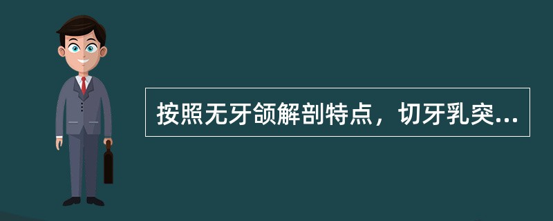 按照无牙颌解剖特点，切牙乳突为（）