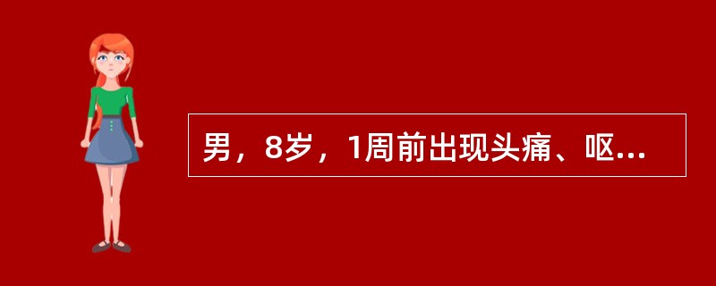 男，8岁，1周前出现头痛、呕吐，根据所提供图像，最可能的诊断是（）