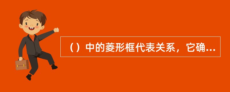 （）中的菱形框代表关系，它确定了实体对之间逻辑上和数量上的联系。