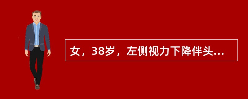 女，38岁，左侧视力下降伴头昏1个月余，根据所提供图像，最可能的诊断是（）