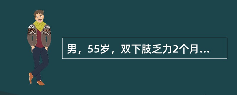 男，55岁，双下肢乏力2个月余，MRI检查如图，最可能的诊断是（）