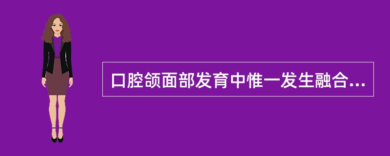 口腔颌面部发育中惟一发生融合的部位是（）。