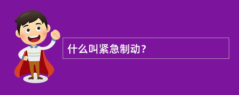 什么叫紧急制动？