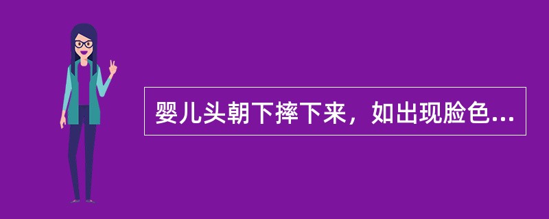 婴儿头朝下摔下来，如出现脸色发白、眼神发直、爱睡觉、呕吐，那可能是（），要立刻送