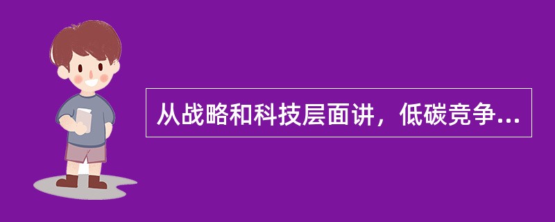 从战略和科技层面讲，低碳竞争不能成为未来的国际竞争