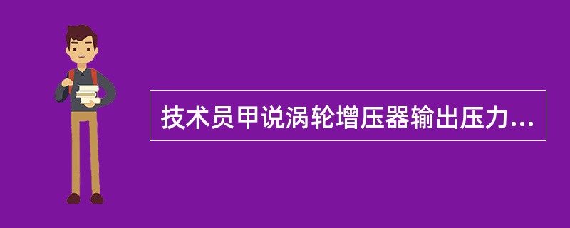 技术员甲说涡轮增压器输出压力过低也许是增压器本身磨损过度所致；技术员乙说涡轮增压