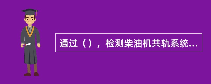 通过（），检测柴油机共轨系统的供油压力。