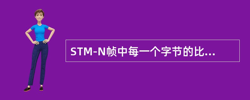 STM-N帧中每一个字节的比特传输速率是（）。