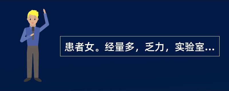 患者女。经量多，乏力，实验室检查示：MCV<80fl，MCHC<32%，最可能的