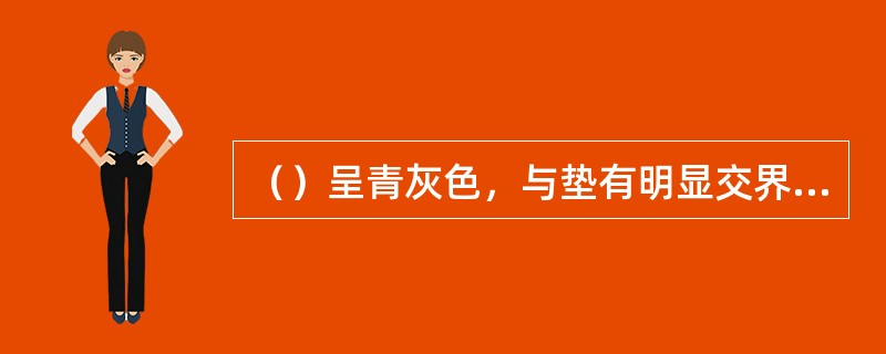（）呈青灰色，与垫有明显交界线，其周围缠绕血线，轻触即感剧痛。