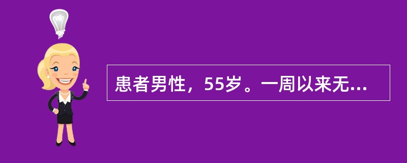 患者男性，55岁。一周以来无诱因终末血尿3次，无发热，无尿频、尿痛等不适，吸烟史