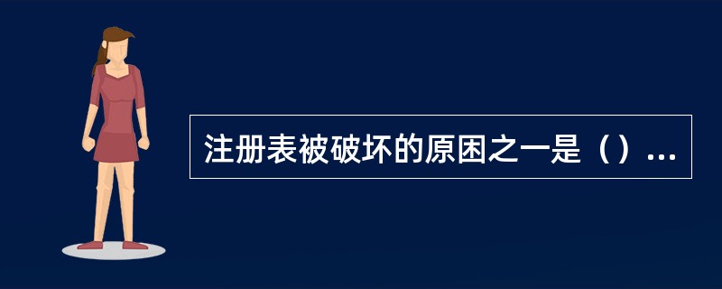 注册表被破坏的原困之一是（），这些应用程序在注册表中添加了错误的内容