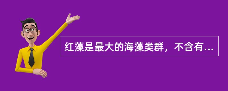 红藻是最大的海藻类群，不含有叶绿素