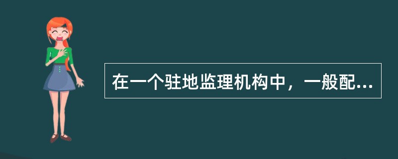 在一个驻地监理机构中，一般配有项目工程师，其中专门负责计量与支付的工程师是（）。