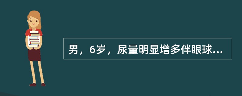 男，6岁，尿量明显增多伴眼球突出1年，结合图像作出最可能的诊断()