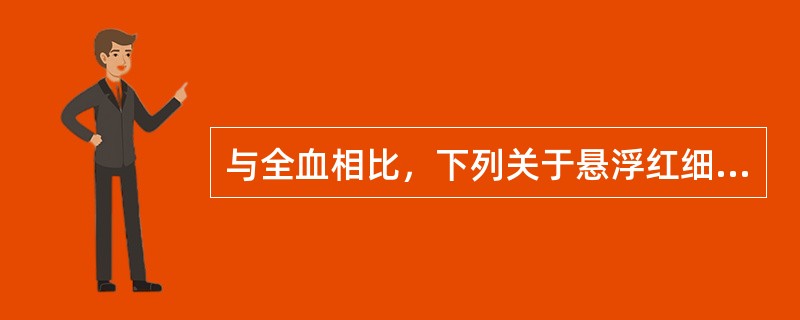 与全血相比，下列关于悬浮红细胞主要特点的说法不正确的有（）。