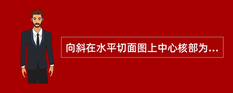 向斜在水平切面图上中心核部为老岩层。