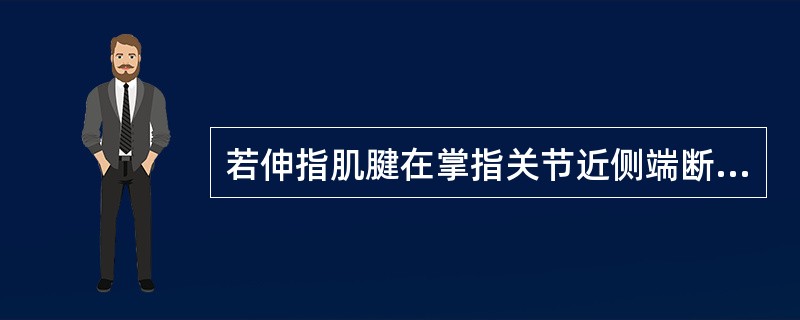 若伸指肌腱在掌指关节近侧端断裂时，掌指关节不能伸直而指间关节因什么牵拉仍可伸直（