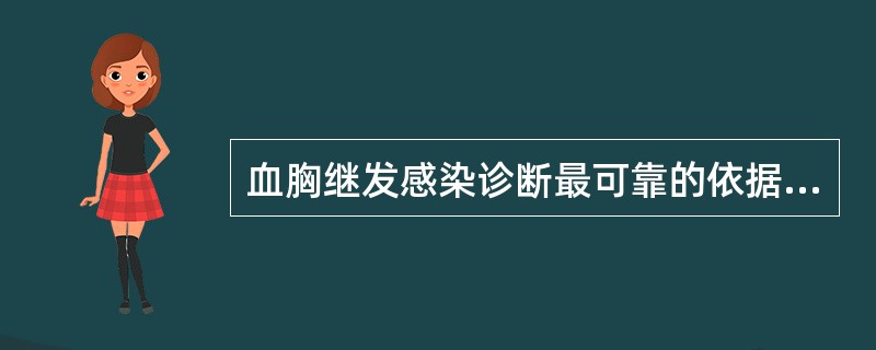 血胸继发感染诊断最可靠的依据是（）