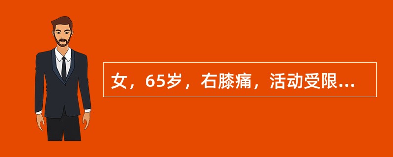 女，65岁，右膝痛，活动受限，结合图像，最可能的诊断是()
