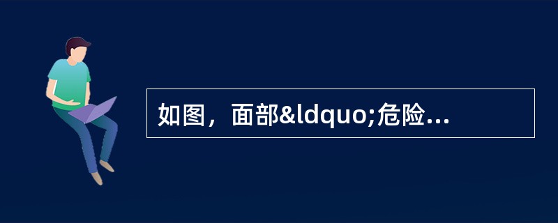 如图，面部“危险三角区”的解剖结构是（）。