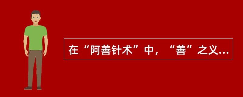 在“阿善针术”中，“善”之义为（）