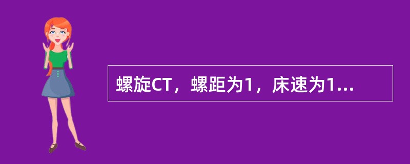 螺旋CT，螺距为1，床速为10mm／s，层厚为（）