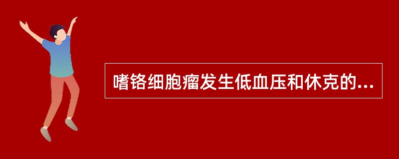 嗜铬细胞瘤发生低血压和休克的原因，下列错误的是（）