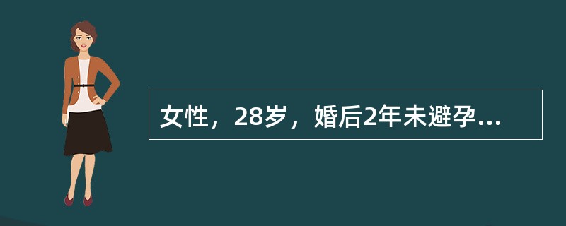 女性，28岁，婚后2年未避孕未孕，故就诊妇科门诊。如经B型超声检查提示双卵巢囊性