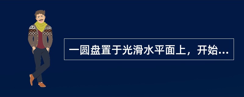一圆盘置于光滑水平面上，开始处于静止。当它受图示力偶（F、F′）作用