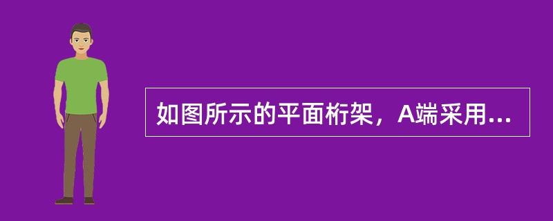 如图所示的平面桁架，A端采用铰链约束，B端采用滚动支座约束，各杆件长度为1m。在