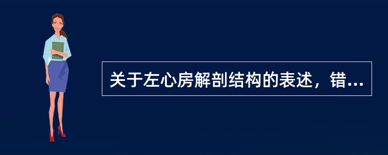 关于左心房解剖结构的表述，错误的是（）。