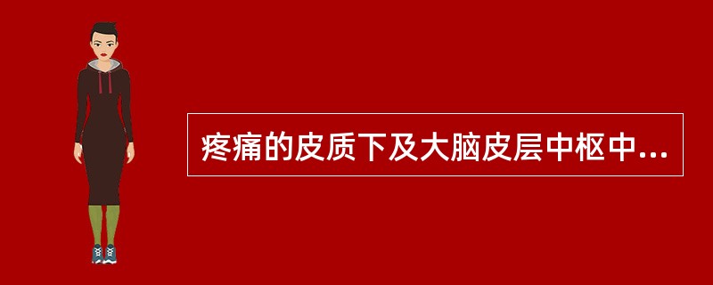 疼痛的皮质下及大脑皮层中枢中，第三感觉区（SⅢ），即中央前回，接受丘脑的纤维投射